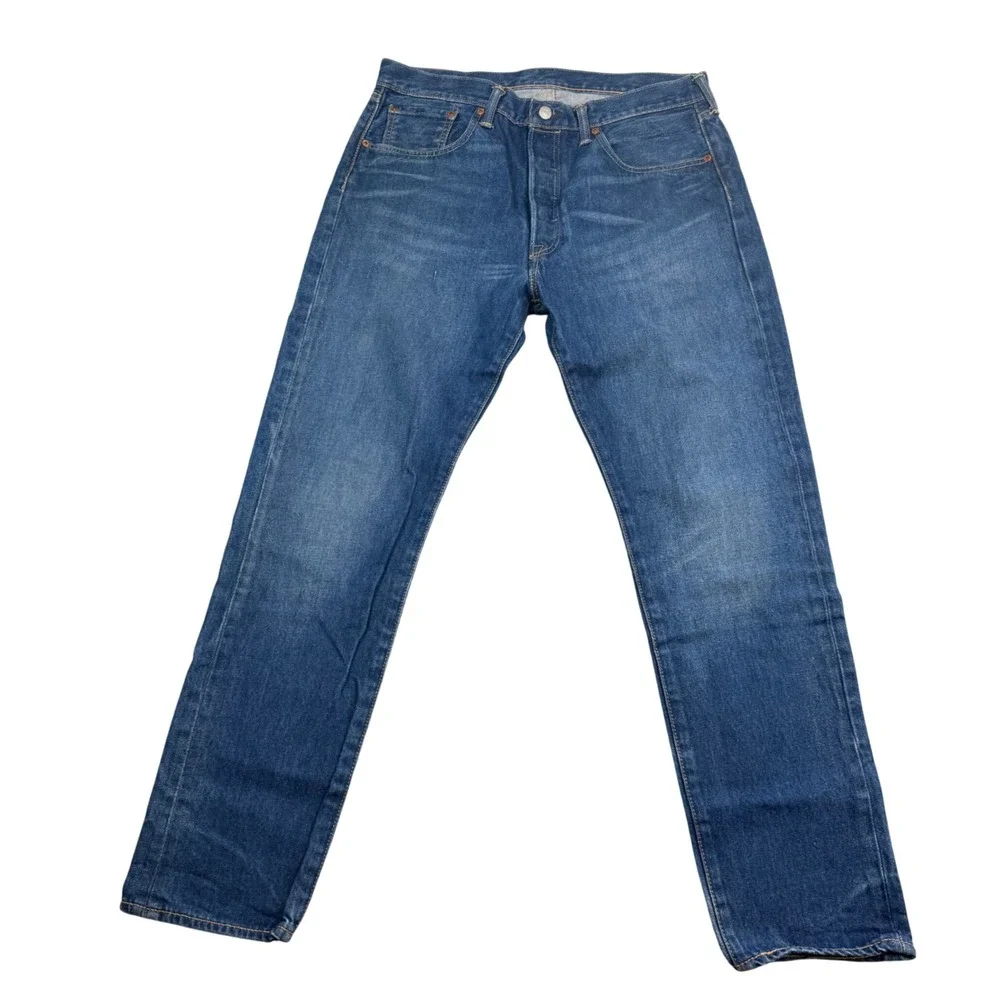 Levis 501 Original Fit Mens Jeans 33x32 Blue Denim Button Fly Straight Leg